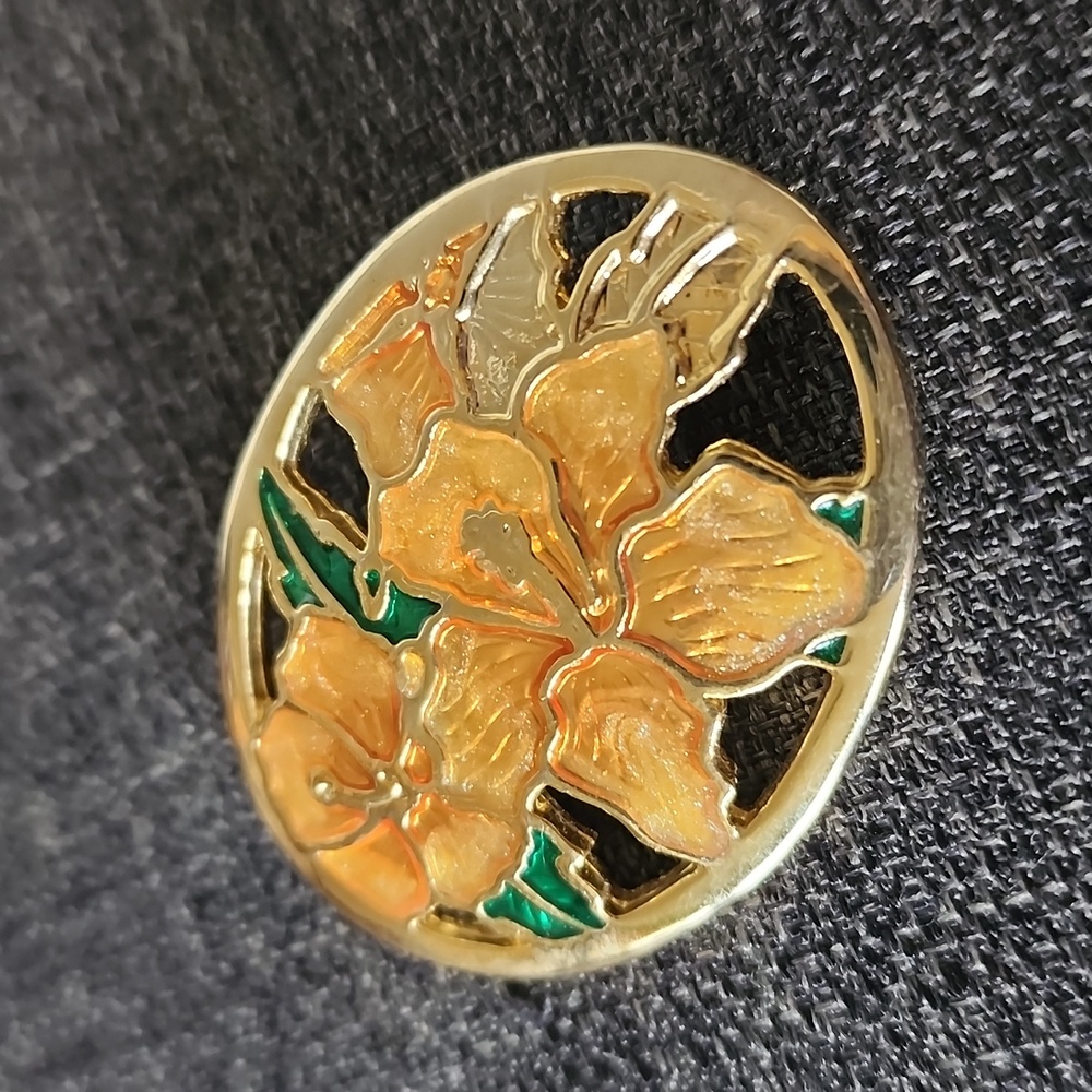 Vintage Cloisone Lilly Brooch